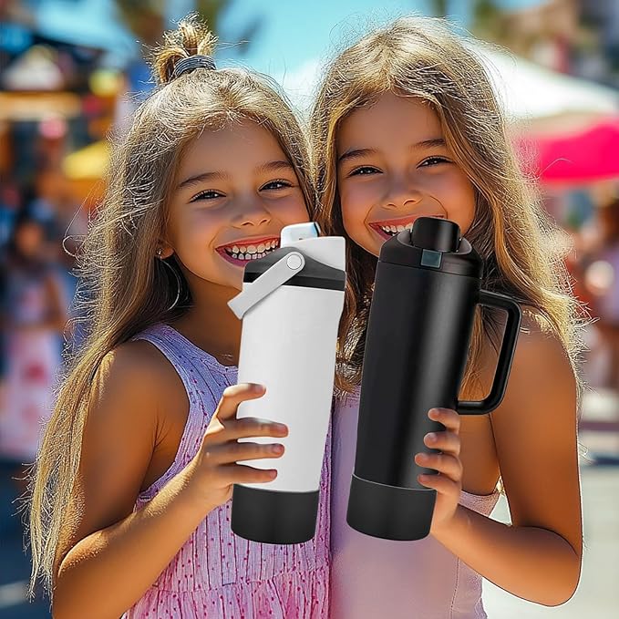 Mity rain 2PCS Protective Silicone Boots for Owala 30oz & 40oz FreeSip Sway Bottles & Tumblers - Accessories for owala, Enhances Stability & Prevents Scratches (Black)