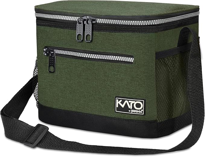Tirrinia Insulated Lunch Box for Men/Women, Leakproof Lunch Bag for School Work, Large Lunch Tote Kids Boys Girls Student Back to School, Soft Cooler Office Picnic Beach Camping for Adults,Green