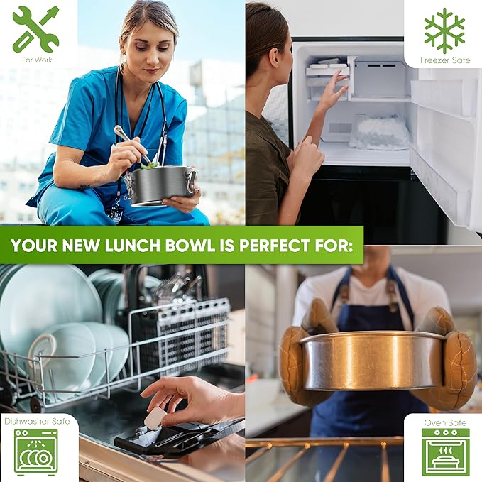 Blockhütte Stainless Steel Food Containers 26oz Leakproof, Metal Food Containers with Lids Dishwasher Safe, Stainless Steel Lunch Container for Kids Plastic Free, Metal Bento Box for Adults
