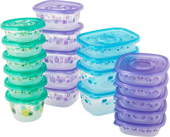 Glad Food Storage Containers - Food Container Variety Pack - 20 Containers - 40 Piece Set