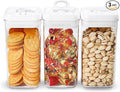 Felli Flip Tite Food Storage Container with Lid Airtight 4" Ring Seal Flip Top, Stackable Acrylic Canister Jar for Pantry Kitchen Counter, Snack Coffee Bean Granola Pet Treats Cracker Holder (1.2 L)