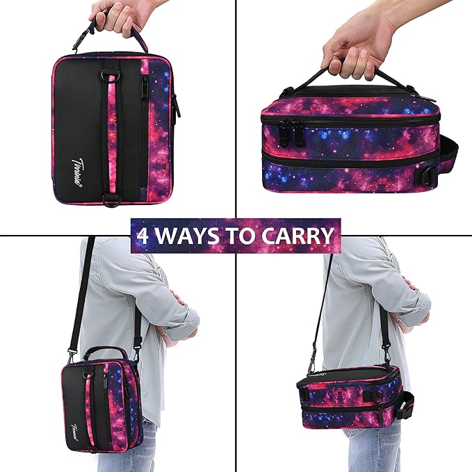 Tirrinia Expandable Insulated Lunch Bag for Men Women – Leakproof Reusable Cooler LunchBox for Kids & Adults with Shoulder Strap, Perfect for Work, School, Office, Travel,Starlight