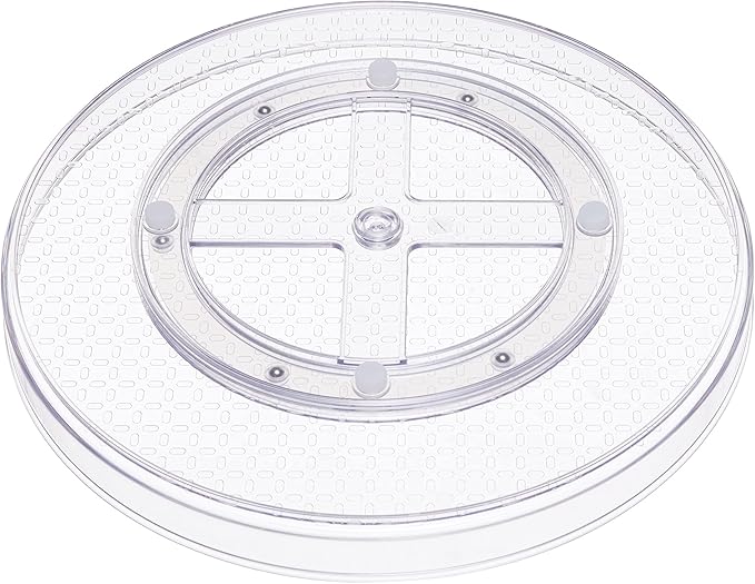 Amazon Basics Clear Lazy Susan Turntable Organizer, 12-Inch, 2-Pack