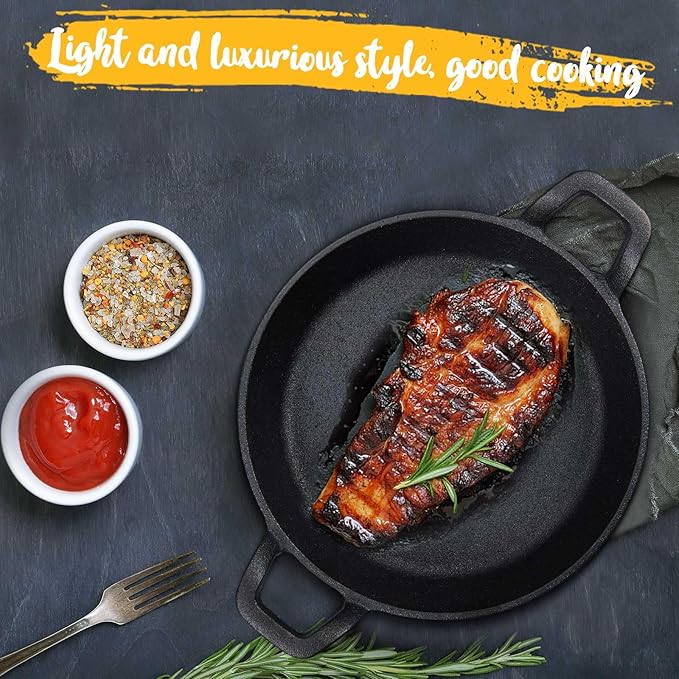 Mini Cast Iron Skillets 7 x 7 x 1.7 Inch Cast Iron Pan Small Ramekin Set Black Casserole Dish Cookware Oven Safe Mini Skillets for Kitchen Indoor Outdoor Picnic (4 Pack)