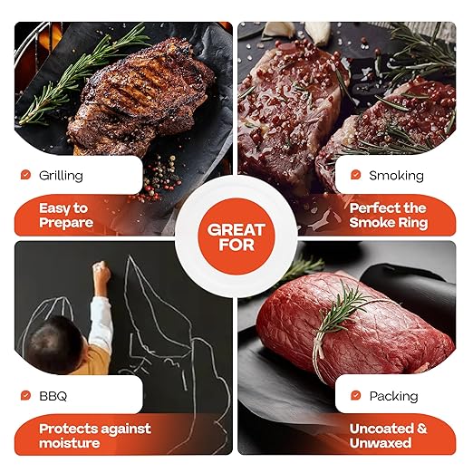 Black Butcher Paper 18" x 2160" (180 feet) with Cutter - USA-Made Natural Butcher Paper Roll for Meat & Fish - Uncoated Food-Grade Material for Grilling - BBQ Papers for Smoking by IDL Packaging