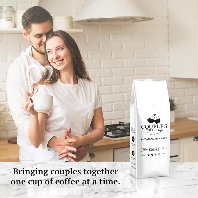 Couple’s Coffee Ground Coffee | Gives Back to Military Families | Jamaican Me Crazy | Vanilla, Caramel, and Rum Flavored Coffee | Made with 100% Arabica Beans | 12oz bag brews about 34 cups