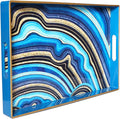 Spsyrine Decorative Tray, Plastic Rectangular Coffee Table Tray with Handles, Marble Serving Tray for Living Room, Ottoman, Bathroom Decor. 15.6” X 10.2".SLRE