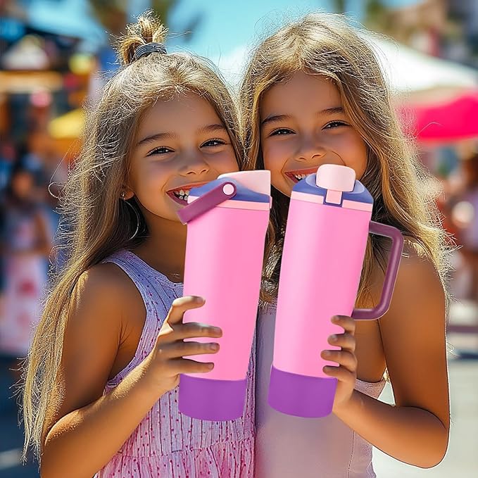 Mity rain 2PCS Protective Silicone Boots for Owala 30oz & 40oz FreeSip Sway Bottles & Tumblers - Accessories for owala, Enhances Stability & Prevents Scratches (Purple)