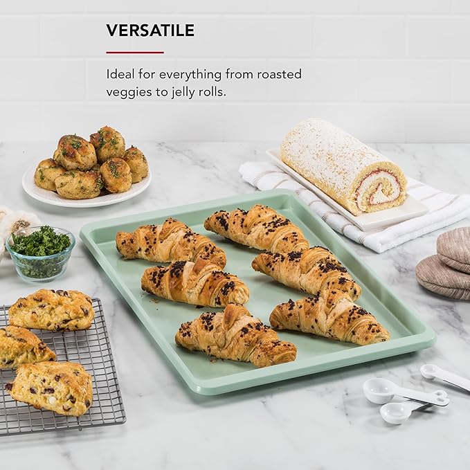 KitchenAid 13x18in Nonstick Aluminized Steel Baking Sheet, Pistachio