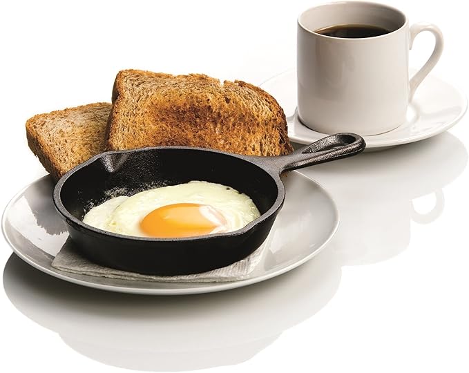 Lodge H5MS Heat Enhanced and Seasoned Cast Iron Mini Skillet, 5-Inch