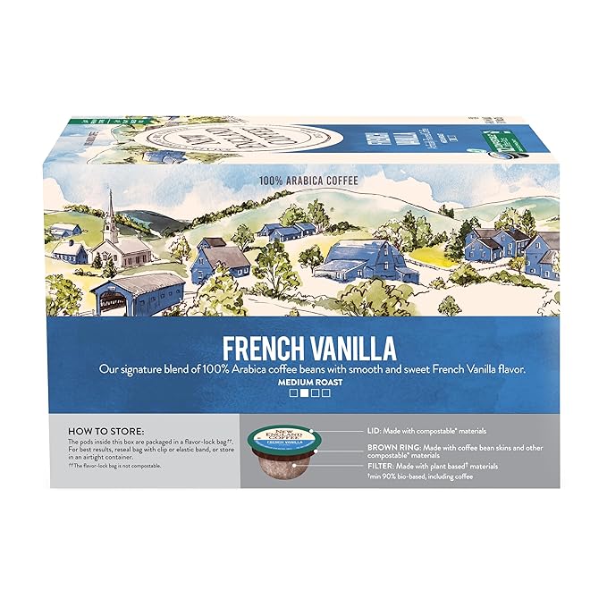 New England Coffee French Vanilla Medium Roast Single Serve Pods, 12ct Box (Pack of 1)