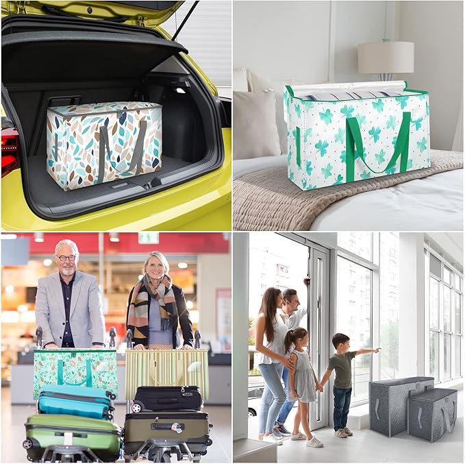 BALEINE 8-Pack Oversized Moving Bags with Reinforced Handles, Heavy-Duty Storage Tote for Clothes, Moving Supplies (Clover, 8-Pack)