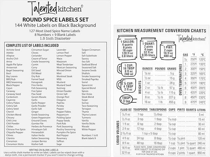 Talented Kitchen Spice Rack Organizer - 4 Stainless Steel Wall-Mounted Racks - 24 4 oz Glass Jars & 269 Preprinted Labels, Chrome - Kitchen & Cabinet Seasoning Organizer for Space Saving Spice Storage