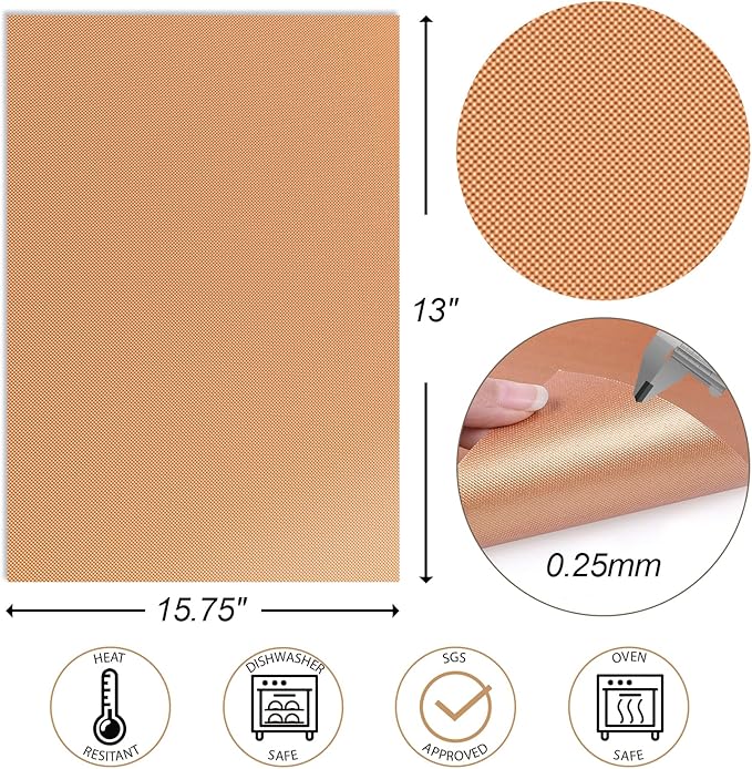 UBeesize Copper Grill Mats for Outdoor Grill – 6 Pack Heavy-Duty, Non-Stick BBQ Grilling Mat & Baking Mats, Reusable, Easy-Clean for Gas, Charcoal, Electric Grills (15.75 x 13 Inch)