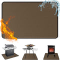 Anze Under Grill Mat for Outdoor Grill, 36x48 Inch Anti-Slip BBQ Floor Mats, Easy to Clean Reusable Fireproof Grill Pad, Oil-Proof Waterproof Protector for Indoor Fireplace Pit Mat Brown