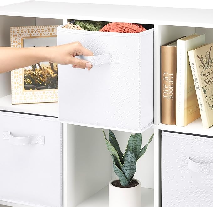 Whitmor Collapsible Cubes - 10.5 x 10.5 x 11 inches - White - Set of 4