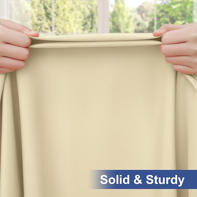 homing Rectangle Table Cloth Cover, Waterproof Polyester Elastic Fitted Tablecloth, Fits for 8 Foot Folding Tables, Washable Table Protector for Picnic, Camping, Outdoor (Champagne, 30" x 96")