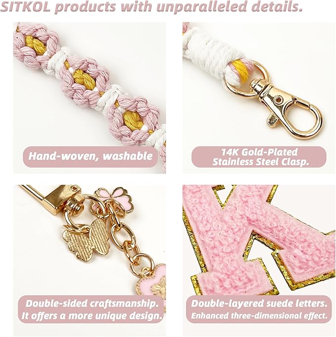 SITKOL Silicone Boot Cute Monogram Set Compatible with Owala Water Bottle 24 oz, 32 oz, 40 oz - Perfect Letter Owala Accessories for Owala Tumbler, Owala Free Sip, Pink Owala, Black Owala