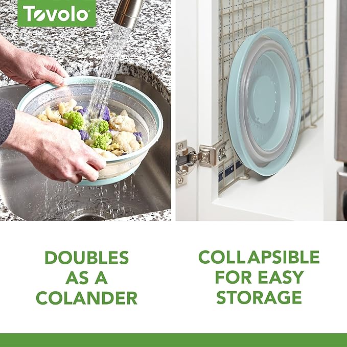 Tovolo Microwave Splatter Cover for Food Medium Blue Haze Dishwasher Safe, Collapsible Reusable Cover for Food in Microwave Uses BPA Free Safe Silicone,10 inch Vented Microwave Cover