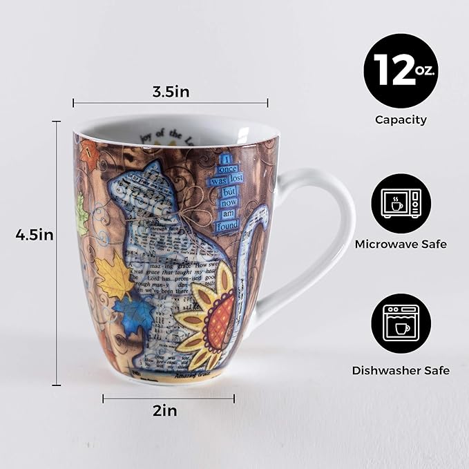 Divinity Boutique 22188 Boxed Ceramic Mugs, 1 Count (Pack of 1), Autumn Cat