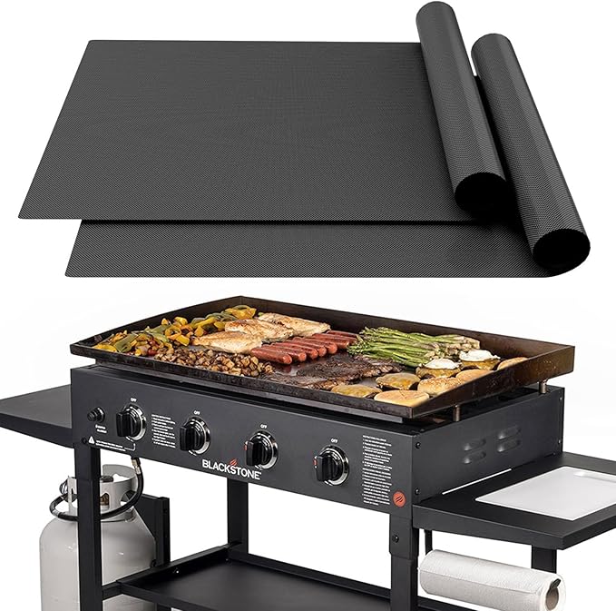 UBeesize 2 Pack Nonstick Grilling Mats for 36 Inch Blackstone Griddle, Resuable Cooking Mat for Grilling, BPA and PFOA Free Heavy Duty BBQ Grill Mats, Griddle Accessories Kit-36x21.25 Inch