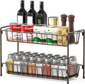 Simple Houseware Countertop Spice Rack 2-Tier Kitchen Spice Organizer Storage Shelves, Bronze