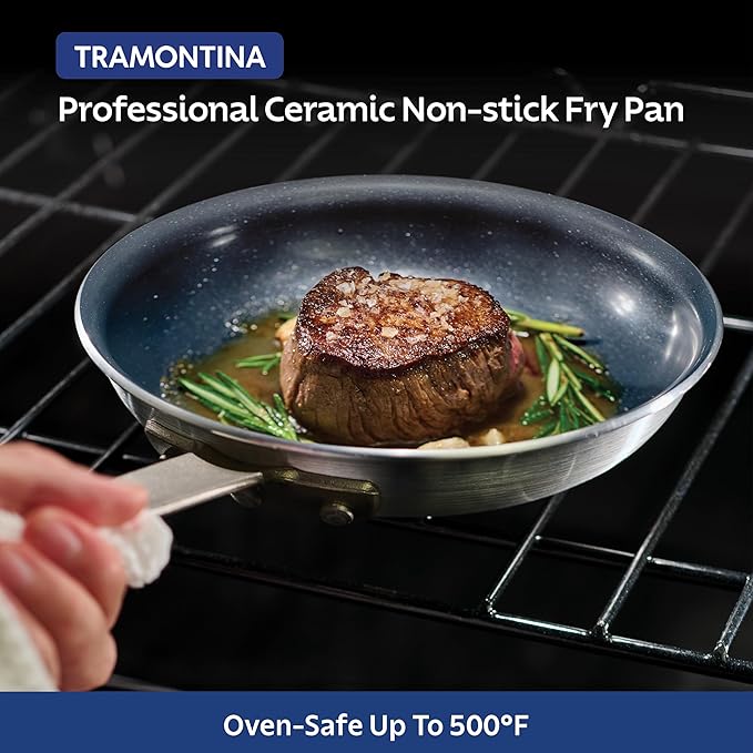 Tramontina Professional 14-Inch Ceramic Non Stick Extra Large Frying Pan, Heavy-Gauge Aluminum Skillet with Nonstick Coating, Dishwasher and Oven Safe, Black
