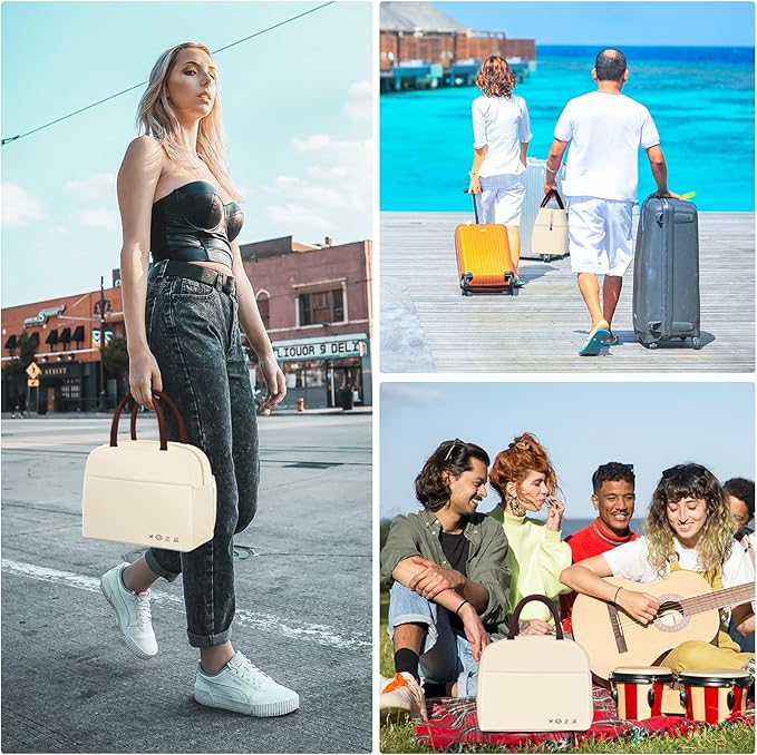DALINDA Lunch Bag Lunch Box for Women Men Reusable Insulated Lunch Bags for Adults,Water-Resistant Cute Cooler Lunch Tote Bag, Large Capacity for Work Travel Picnic,Beige