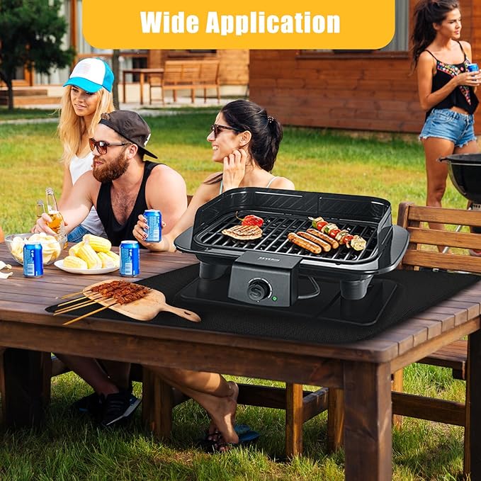 20" x 25" Rectangular Grill Mat, Fire Pit Mat Fireproof Under Grill Mat Oil-Proof Waterproof BBQ Pad for Outdoor Grill Accessories, Heat Resistant Protective Deck and Patio Mat Fire Resistant Pad