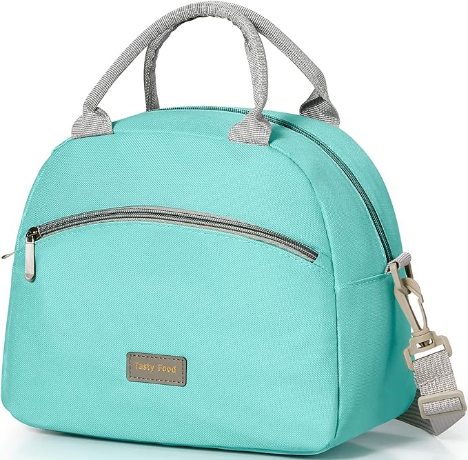 Lunch Bag Women Insulated Lunch Bag For Men Waterproof Lunch Cooler Bag Insulated Lunch Box For Women Portable Reusable Lunch Bag Two-Tone,With Adjustable Straps Can Be Used For Work,Green&Grey