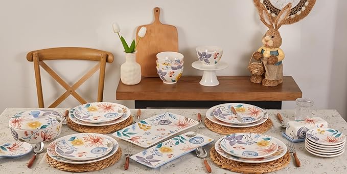 Bico Blossom Symphony Ceramic Tortilla Warmer, 8.9 Inch Tortilla Holder with Lid for Taco Bread Pancake for Mexican Night and Party, Microwave and Dishwasher Safe