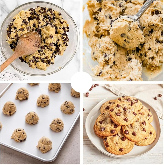 Cookie Scoop, 18/8 Stainless Steel Cookie Scooper, Cookie Scoops for Baking, 2 Tsp/10ml/ 2/3 Tbsp Cookie Dough Scoop, Ice Cream Scooper with Trigger Release, Cookie Scooper for Baking