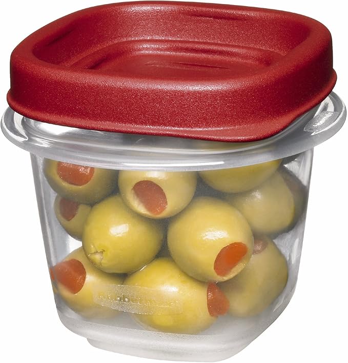 Rubbermaid Easy Find Lids Food Storage Containers, 0.5 Cup, Racer Red, 2-Piece Set