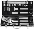 Grilljoy BBQ Accessories Grill Tools Set - 22PCS Stainless Steel Barbecue Grill Accessories for Outdoor Grill with Black Aluminum Case - Christmas Grilling Gifts for Men & Dad -Grill Tools Kit