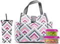 Fit & Fresh Lunch Bag For Women, Insulated Womens Lunch Bag For Work, Leakproof & Stain-Resistant Large Lunch Box For Women With Containers and Matching Tumbler, Snap Closure Westport Bag Magenta