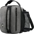 MIER Expandable Lunch Bag Insulated Lunch Box for Men to Work Travel Portable Lunchbox Bags with Shoulder Strap and Water Bottle Holder, Grey