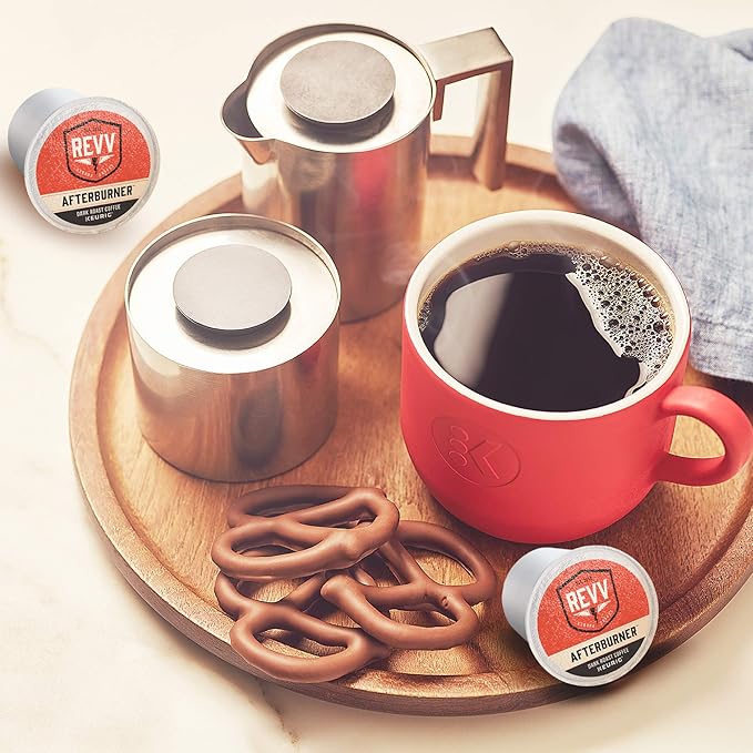 REVV Afterburner, Single-Serve Keurig K-Cup Pods, Dark Roast Coffee Pods, 96 Count