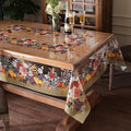 Clear Table Cover Protector Vinyl PVC Rectangle Table Cloth Oil Spill Proof Plastic Tablecloths for Dining Tables Parties Holidays (Floral Fruit, 60 x 120 Inches)
