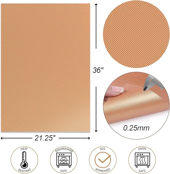 UBeesize 2 Pack Nonstick Copper Grilling Mats for 36 Inch Blackstone Griddle, Resuable Cooking Mat for Grilling, BPA and PFOA Free Heavy Duty BBQ Grill Mats, Griddle Accessories Kit -36 x 17.8 Inch