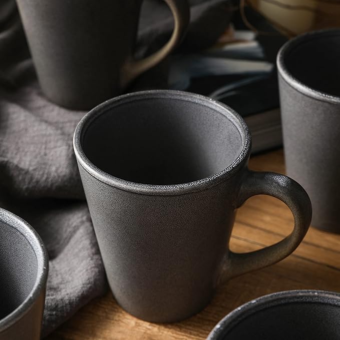 Stone Lain Grao Stoneware 16-Piece Dinnerware Set, Grey