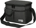 Tirrinia Insulated Lunch Bag for Women Men, Leakproof Lunch Box Containers for Adult, Work, School, Soft Lunchbox for Kids,Boys, Adult Cooler Bag for Picnic Hiking Beach,Black