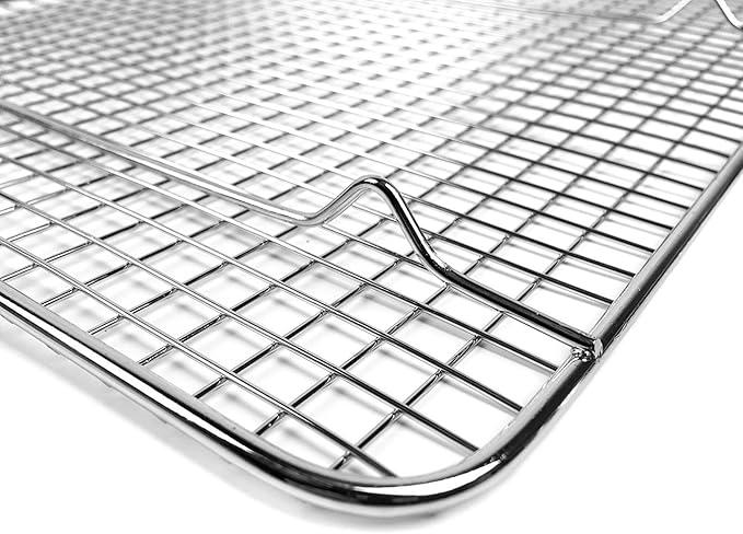 Goson Heavy Duty Stainless Stain Bakeware, Baking, Cooling, Oven Roasting, Broiler Rack, 8in by 10in, Cross Wire, Pack of 2, Compatible with Various Baking Sheets Oven Pans