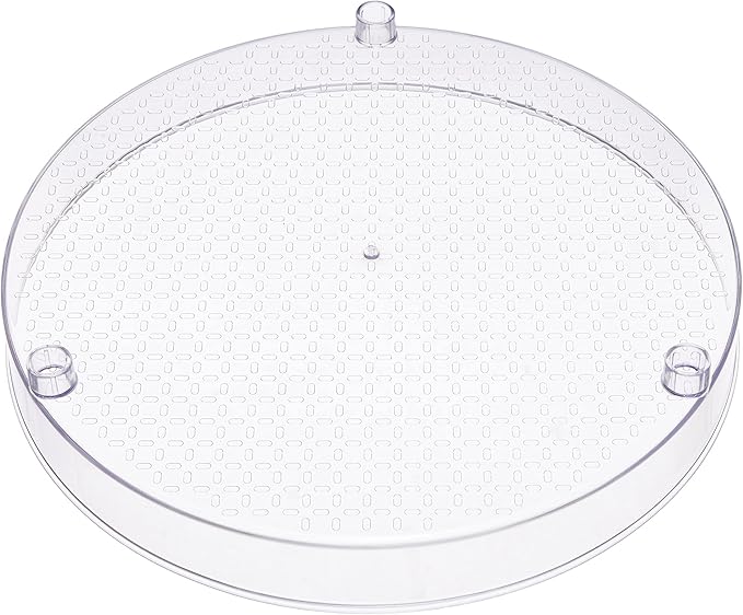 Amazon Basics 2 Tier Lazy Susan Turntable Organizer, 12" Diameter, Clear