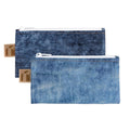 Roamio Reusable Snack Bags, for Kids School Lunch and for Adults Portion, Washable Fabric, Waterproof Cloth Zip Bag, Supplies Pack Travel Pouch, Food-Prep, Food-Safe Storage, 2-pk Faux Denim