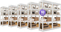 HOMEDANT House 5 Tier 24.4" W Laminated Metal Shelving Unit Adjustable Storage Utility Rack Heavy Duty Shelves Organization Multipurpose Shelf Kitchen Garage Pantry Closet 10 Pack