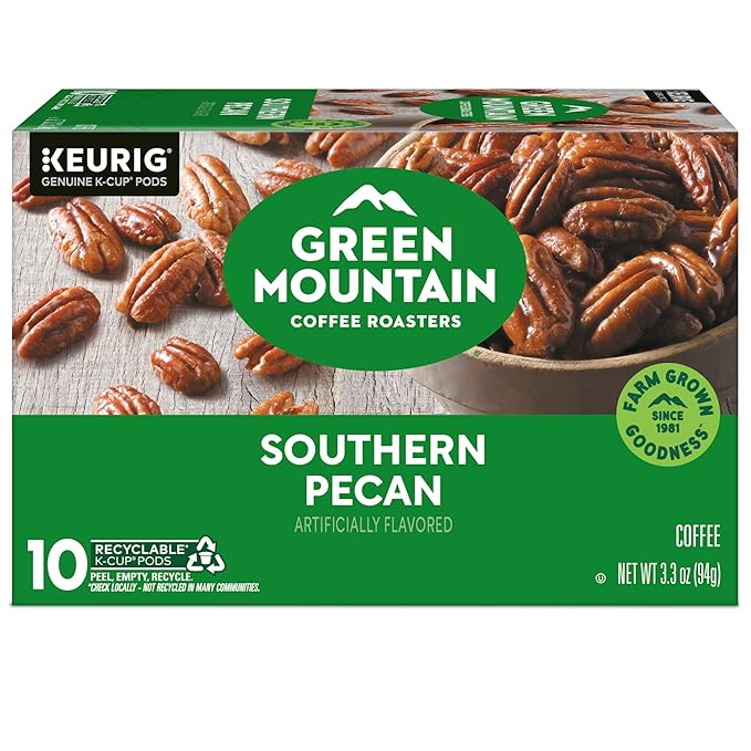 Green Mountain Coffee Roasters Southern Pecan Keurig Single-Serve K-Cup pods, Light Roast Coffee, 60 Count (6 Packs of 10)