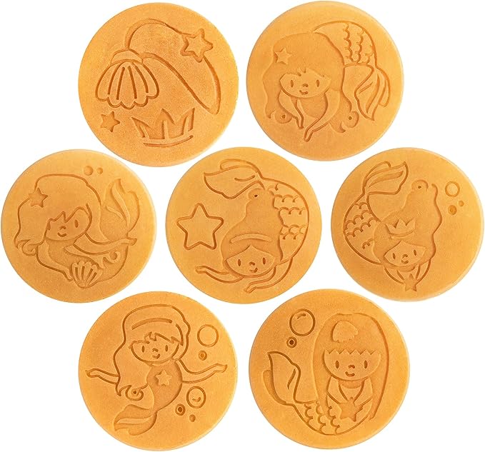 Mermaid Mini Pancake Pan - Make 7 Different Flapjack Mermaids, Nonstick Pan Cake Maker Griddle w Long Handle for Under the Sea Fun & Easy Cleanup, Unique Gift for Girls- Great for Breakfast or Brunch