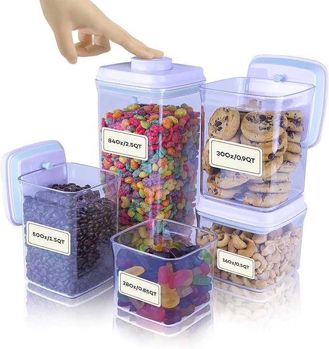 Bop Top | Airtight Meal Prep Containers with Lids | Food Storage Container Sets | Snack and Overnight Oats Fridge Organizer | Pantry and Kitchen Organization