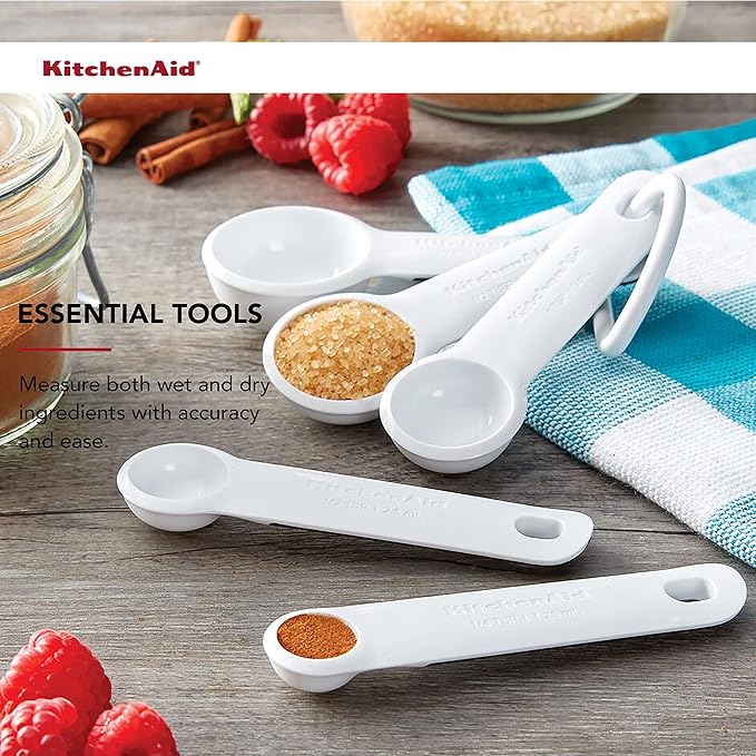 KitchenAid Plastic Measuring Spoons, Set Of 5, White