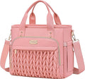 Weitars Insulated Lunch Bag for Women,Leak Proof Lunch Box for Work,Extra Large Lunch Tote Bag With Removable Shoulder Strap with Side Pockets,Reusable Lunch Bag For Picnic Hiking (Pink-02)